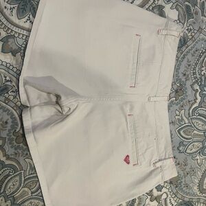Roxy White and Pink Cargo Shorts with Heart Detail